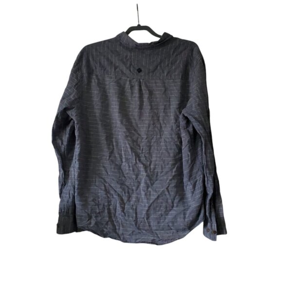 Prana Mens Grey Cotton Grid button Down Casual Shirt L - Picture 3 of 10